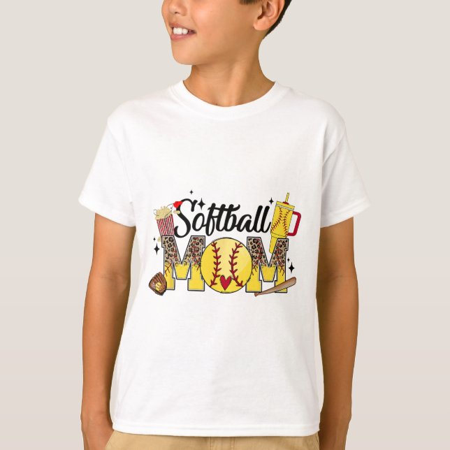 T-shirt Maman Jeu Vibes Fête des mères Femmes Softball Mam (Devant)