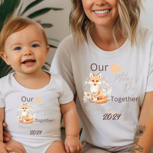 T-shirt Maman Joue avec Fox Notre première fête des mères 
