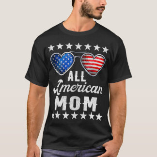 T-shirt Maman Le 4 Juillet Costume Tous American Mom US F