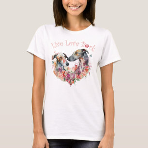 T-shirt Maman lévrier floral
