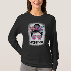 T-shirt Maman Messy Bun Hair Happy Mother's Bleached Pagea