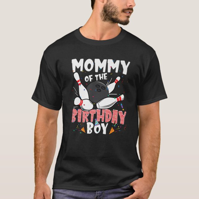 T-shirt Maman Of The Birthday Boy Bowler Family B-Day Bowl (Devant)