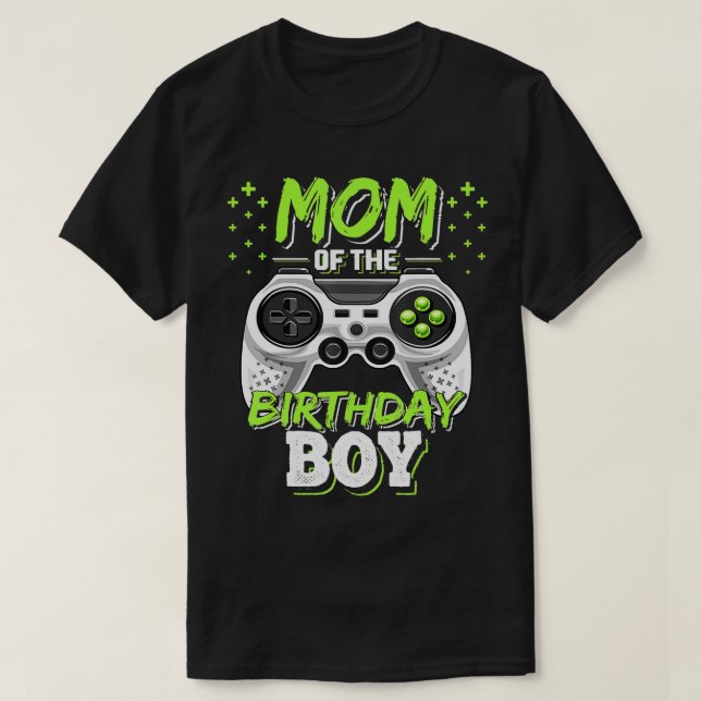 T-shirt Maman of the Birthday Boy Matching Video Gamer Bir (Design devant)