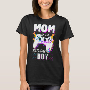 T-shirt Maman Of The Birthday Boy Video Game Controller Bi