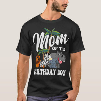T-shirt Maman of the Birthday Boy Zoo Anniversaire Safari 