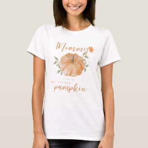 T-shirt Maman Orange Petit Citrouille Baby shower d'automn