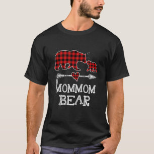 T-shirt Maman Ours de Noël Pyjama Rouge Rouge Plaid Buffa