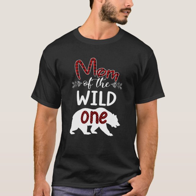 T-shirt Maman Ours Du Sauvage Un Rouge Plaid Amusant 1E Na (Devant)