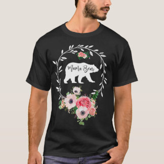 T-shirt Maman Ours Noël Famille Pyjama Fleur de Noël Maman