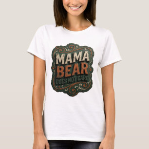 T-shirt Maman Ours Orange Magnifique S'en Fiche