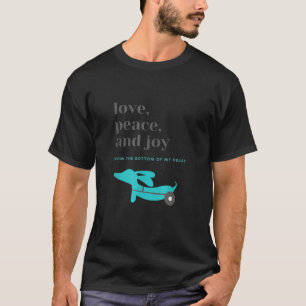 T-shirt Maman Papa Chien Dachshund Noël Amour Paix et Joie