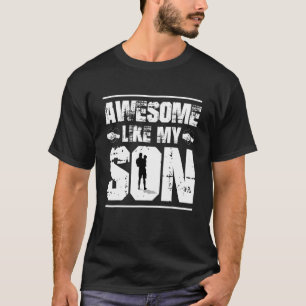 T-shirt Maman Papa Cite Awesome Comme Mon Fils Joyeux Père