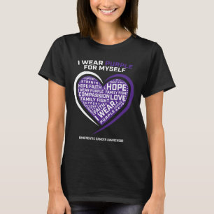 T-shirt Maman Papa Grand-maman Grand-papa Purple Cancer du