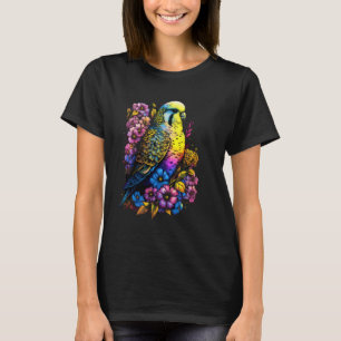 T-shirt Maman Perruche Fleur Perruche Ondulée Oiseau Mère