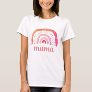 T-shirt Maman personnalisé Boho Rose Orange Arc-en-ciel