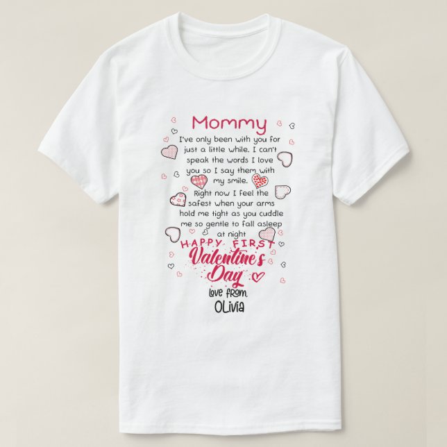 T-shirt Maman personnalisée Je n'ai été qu'avec toi heureu (Design devant)