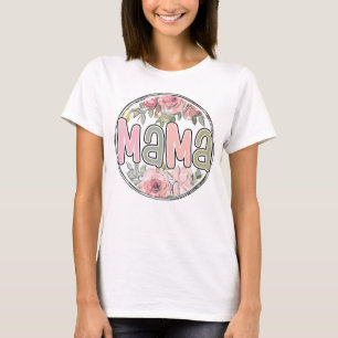 T-shirt maman rétro maman maman rose fleur maman cadeaux