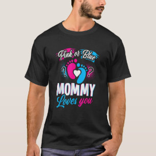T-shirt Maman Rose Ou Bleue Aime Toi Bébé Genre Révéler Pa