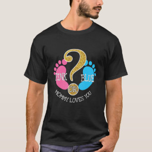T-shirt Maman Rose Ou Bleue Aime Toi Bébé Genre Révéler Pa