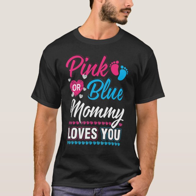 T-shirt Maman Rose Ou Bleue Vous Aime (Devant)
