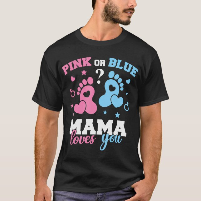 T-shirt Maman Rose Ou Bleue Vous Aime T T'Aimer T Chemise  (Devant)