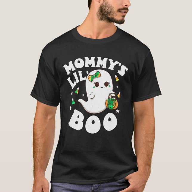 T-shirt Maman s Lil Boo Baby Girls Toddler Halloween migno (Devant)