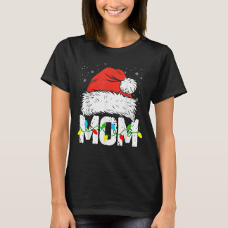 T-shirt Maman Santa carreaux rouges Noël famille assortie