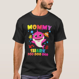 T-shirt Maman Shark Doo Doo Funny Bébé Maman Papa Enfants