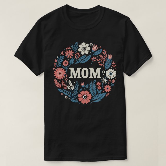 T-shirt Maman Typographie de l'art floral (Design devant)