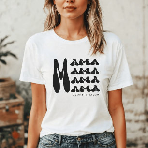 T-shirt Maman   Typographie rétro Enfants Noms mère