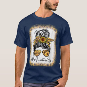 T-shirt Maman Vie Bleached Vie Tournesol Messager Bun