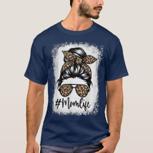T-shirt Maman Vie Chemise Bleue Maman Vie Leopard Messy Bu