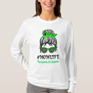 T-shirt Maman Vie Sacs à dos et carreaux