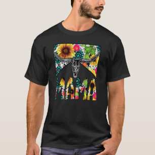 T-shirt Maman Western Tournesol Crâne de Vache Cuir de Vac