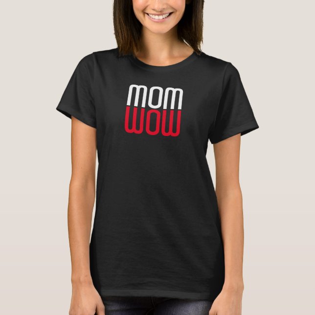 T-shirt Maman Wow à l'envers du plaisir, chemises sombres (Devant)