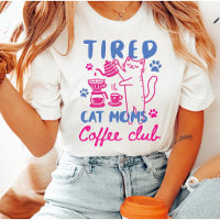 Mamans de Chats Fatiguées Club Café Rose Rétro Fém