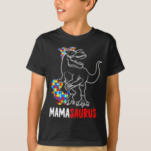 T-shirt Mamasaurus T Rex Dinosaure Autisme Sensibilisation