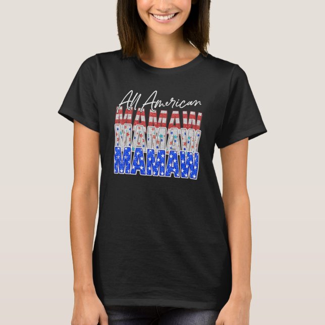 T-shirt Mamaw All American Grandmas Independence Day Alg (Devant)