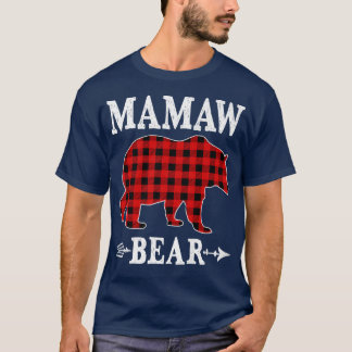 T-shirt Mamaw Bear Pajama de Noël Buffalo Rouge Plaid Fami