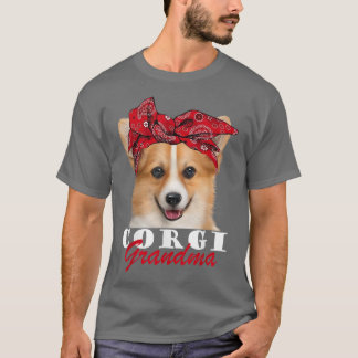 T-shirt Mamie Corgi Joli Corgi Chien Bandana 