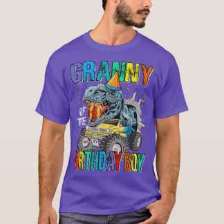 T-shirt Mamie De L'Anniversaire Garçon Monster Camion Dino
