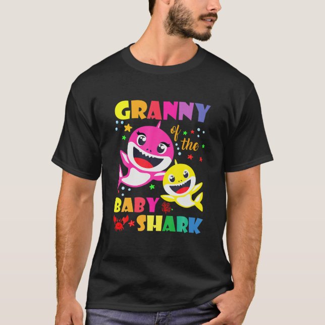 T-shirt Mamie De L'Anniversaire Requin Papa, Maman Corresp (Devant)