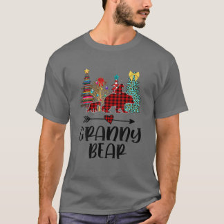 T-shirt Mamie Ours Pajama de Noël Rouge Plaid Buffalo