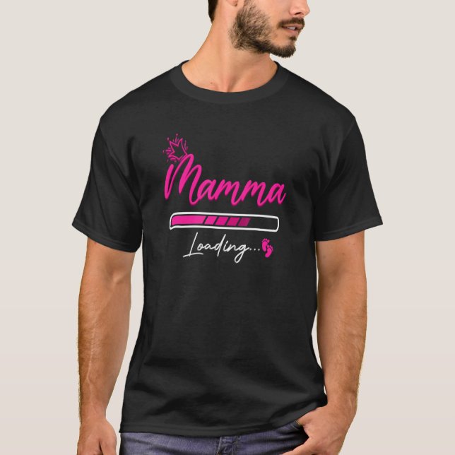 T-shirt Mamma Loading Divertente Gravidanza Annuncio Prema (Devant)