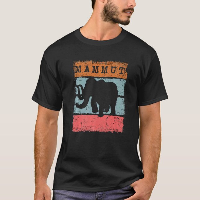 T-shirt Mammoth Big Ice Woolly Elephant Mammuthus Mastodon (Devant)