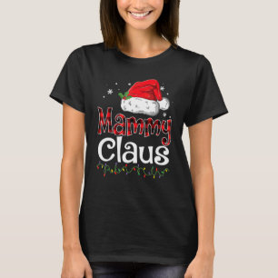 T-shirt Mammy Claus Chapeau de Santa Rouge à Carreaux Buff