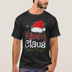T-shirt Mammy Claus Chapeau de Santa Rouge à Carreaux Buff