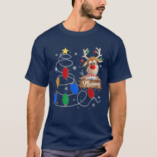 T-shirt Mammy Reindeer Lights Christmas Tree mignonne Chri