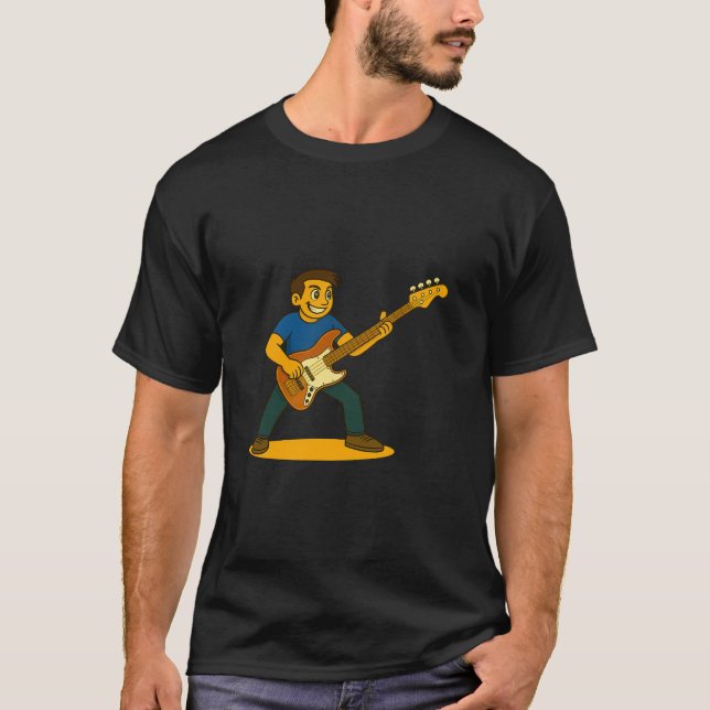 T-shirt Man playing Jazz bass (Devant)