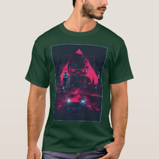 T-shirt Man Retro Car City Vaporwave Synthwave 90s girl